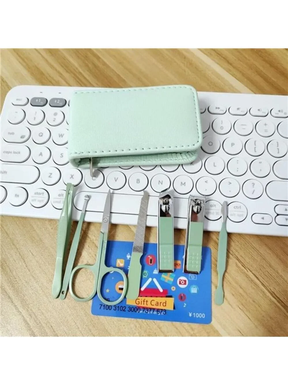 Travel Manicure Set 7 Piece Nail Clippers Pedicure Kit Stainless Steel Grooming